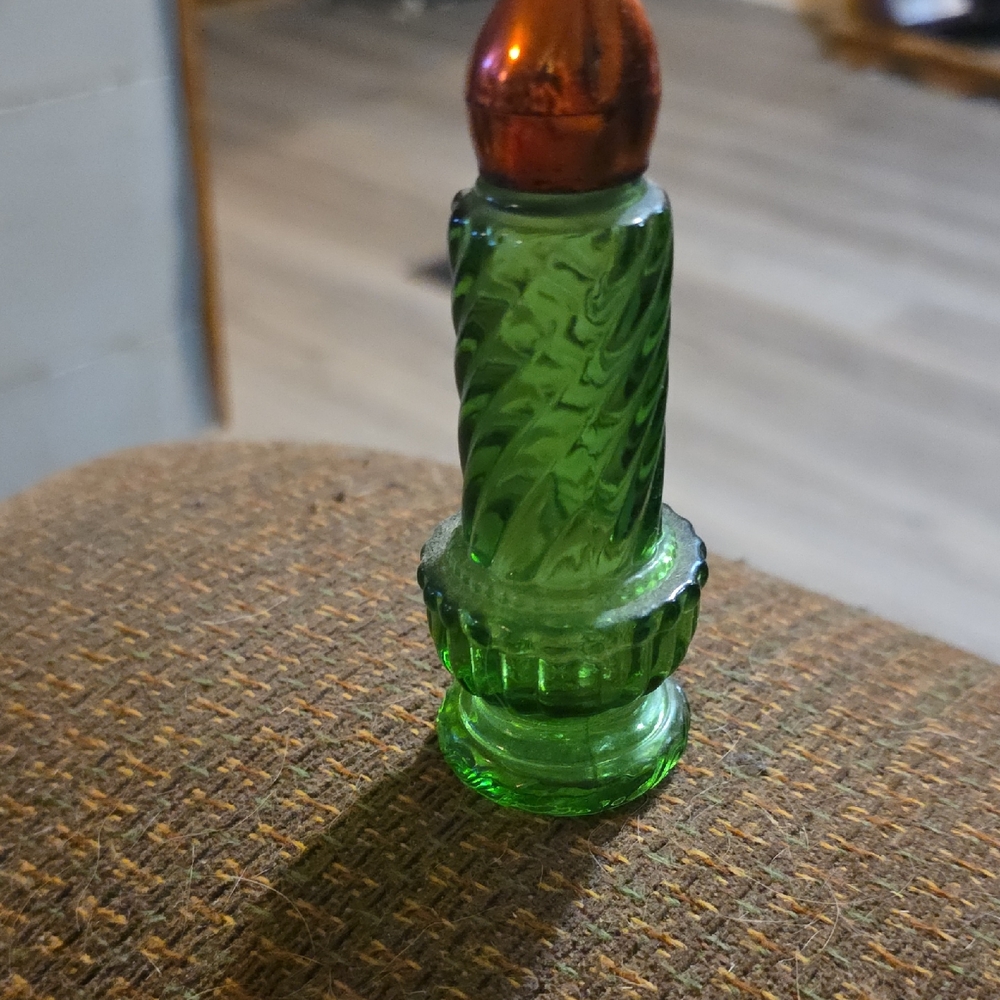 Avon Green and Red Decorative Bottle